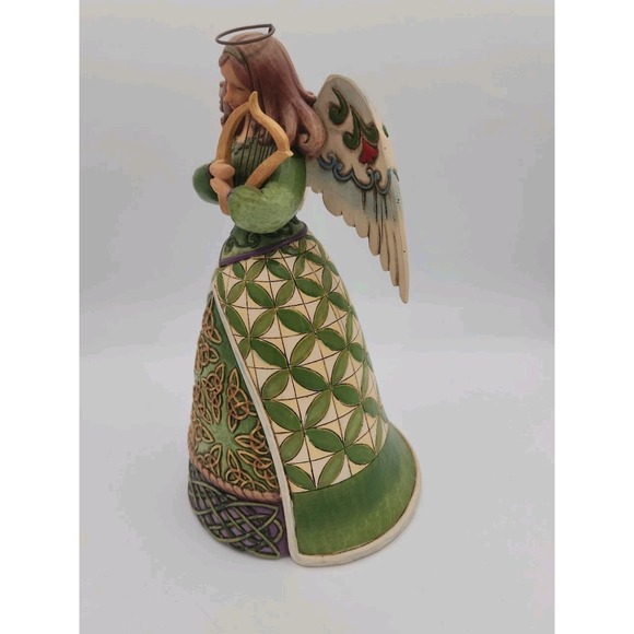 Jim Shore Heartwood Creek "Irish Blessing" Angel Figurine w/ Harp #4014987 - Picture 6 of 11